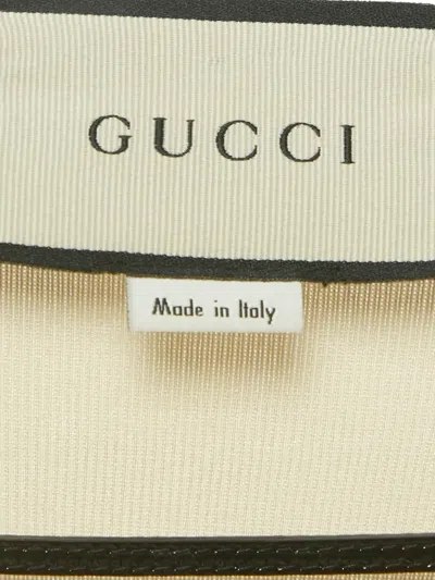 Pre-owned Gucci Leather-trimmed Knitted Top In Neutral