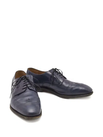 Pre-owned Ferragamo Leather Lace-up Shoes In Blue