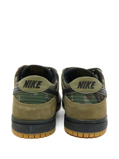 Pre-owned Nike Sb Dunk Suede Camouflage Sneakers In Green