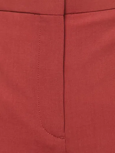 Pre-owned Theory L Cuffed Cropped Trousers In Red