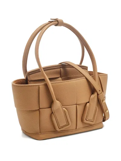 Pre-owned Bottega Veneta Mini Arco 29 Leather Panelled Tote Bag In Brown