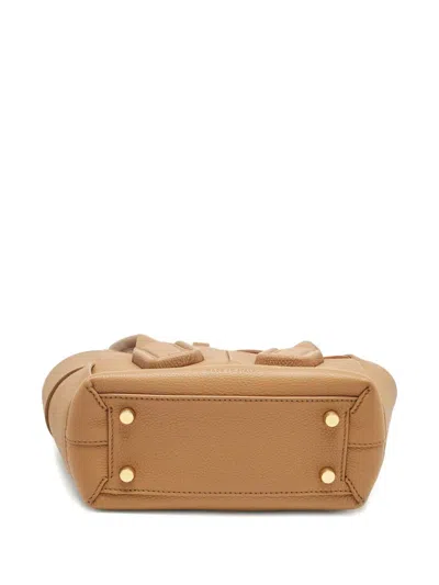 Pre-owned Bottega Veneta Mini Arco 29 Leather Panelled Tote Bag In Brown