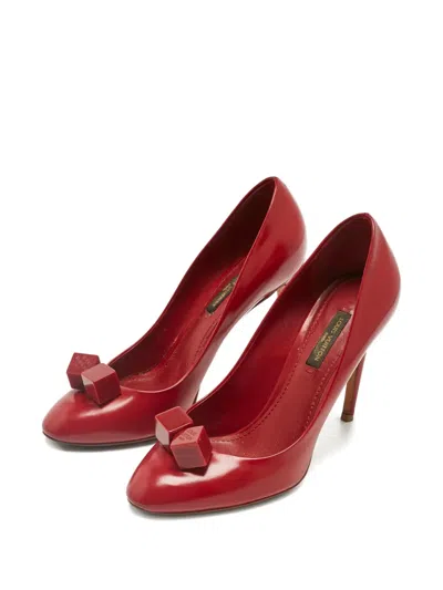 Pre-owned Louis Vuitton Dice Leather Pumps In Red
