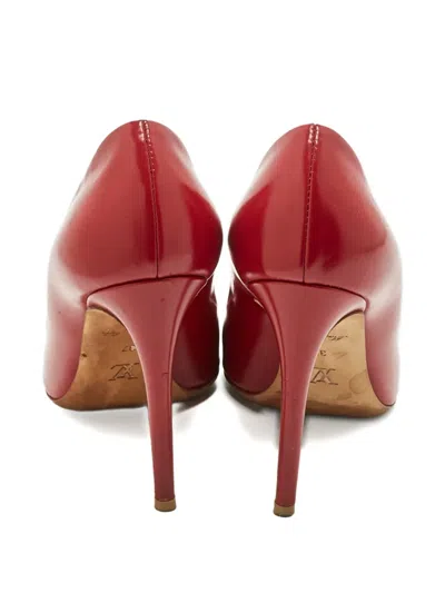Pre-owned Louis Vuitton Dice Leather Pumps In Red