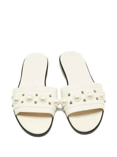 Pre-owned Jimmy Choo Minea Studded Sandals In White