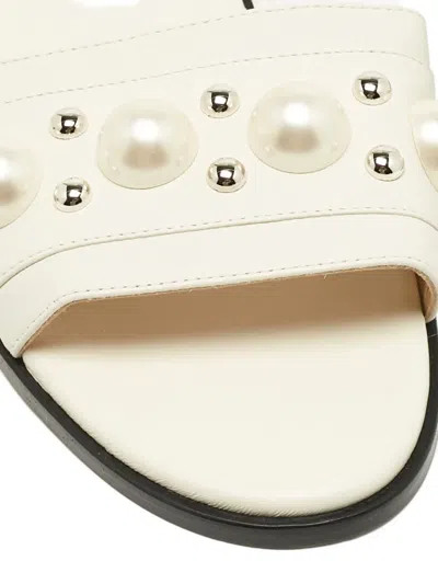 Pre-owned Jimmy Choo Minea Studded Sandals In White