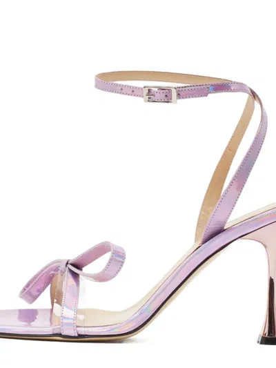 Pre-owned Mach&mach Iridescent Bow Sandals In Purple