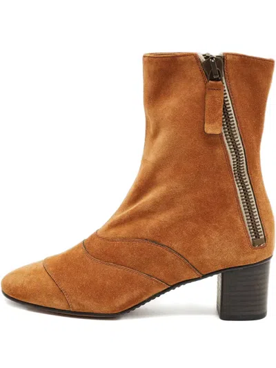 Pre-owned Chloé Lexie Suede Ankle Boots In Brown