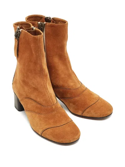 Pre-owned Chloé Lexie Suede Ankle Boots In Brown
