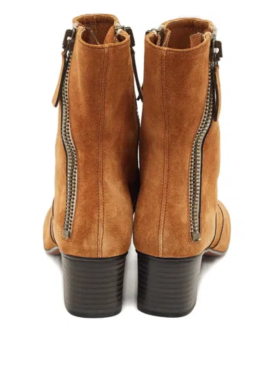 Pre-owned Chloé Lexie Suede Ankle Boots In Brown