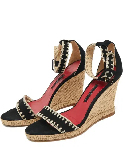 Pre-owned Carolina Herrera Suede Espadrilles In Black