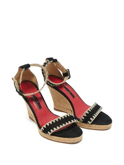 Pre-owned Carolina Herrera Suede Espadrilles In Black