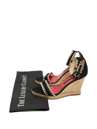 Pre-owned Carolina Herrera Suede Espadrilles In Black