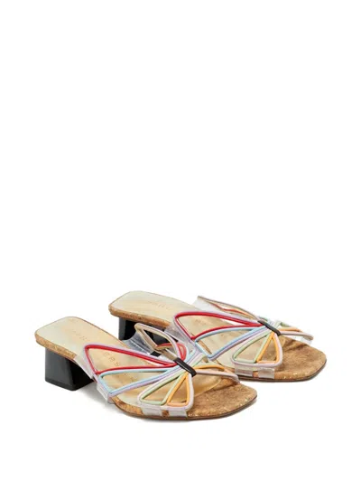 Pre-owned Sophia Webster Havana Leather Slide Sandals In White