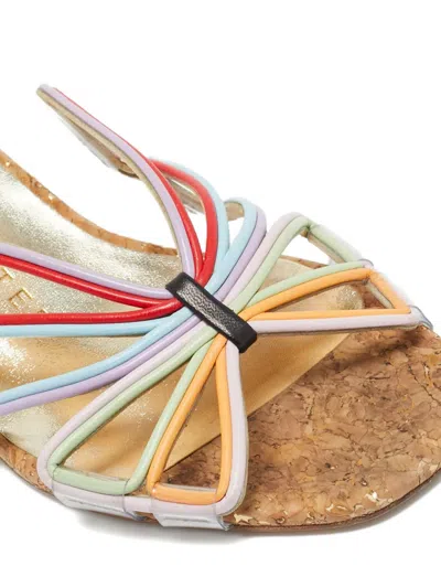 Pre-owned Sophia Webster Havana Leather Slide Sandals In White