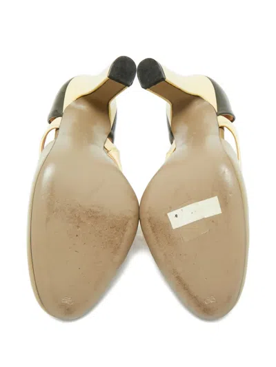 Pre-owned Bottega Veneta Mary Jane Round-toe Pumps In Neutral