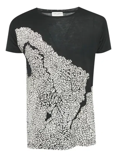 Pre-owned Saint Laurent Printed T-shirt In Black