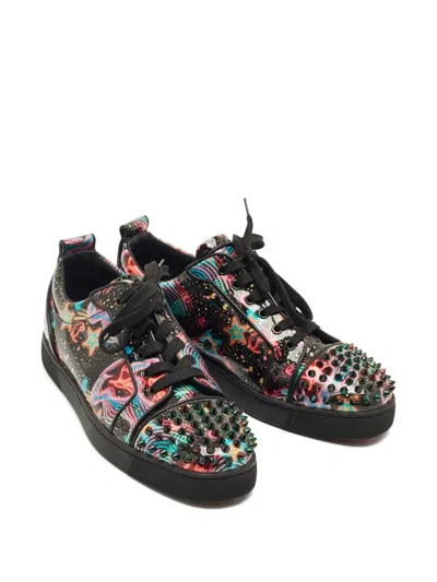 Pre-owned Christian Louboutin Louis Junior Lace-up Sneakers In Black
