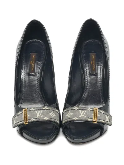 Pre-owned Louis Vuitton Idylle Buci Open-toe Pumps In Green