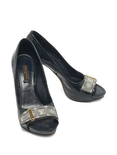 Pre-owned Louis Vuitton Idylle Buci Open-toe Pumps In Green