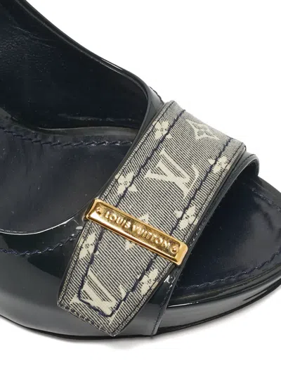 Pre-owned Louis Vuitton Idylle Buci Open-toe Pumps In Green