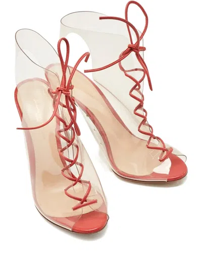 Pre-owned Gianvito Rossi Helmut Lace-up Boots In Red