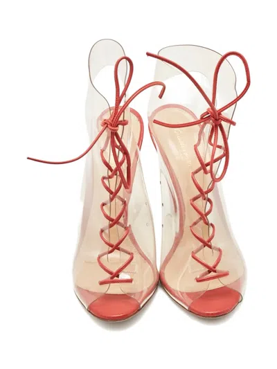 Pre-owned Gianvito Rossi Helmut Lace-up Boots In Red