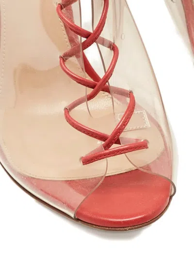 Pre-owned Gianvito Rossi Helmut Lace-up Boots In Red