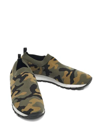 Pre-owned Prada Camouflage-pattern Slip-on Sneakers In Green