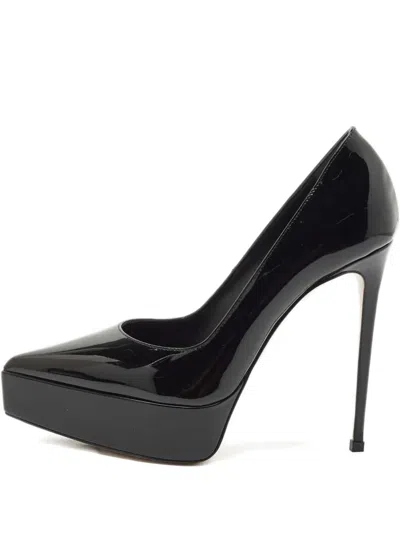 Pre-owned Le Silla Uma Platform Pumps In Black