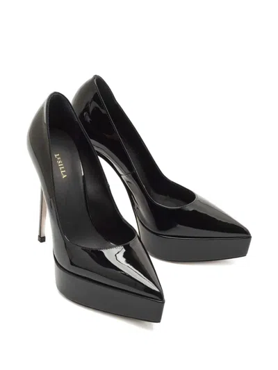 Pre-owned Le Silla Uma Platform Pumps In Black
