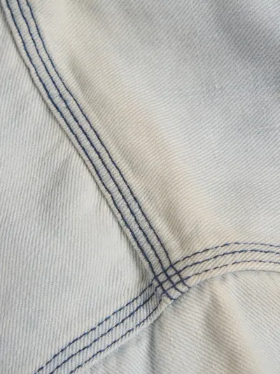 Pre-owned Polo Ralph Lauren Vintage Belted Button-fastening Midi Dress In Blue