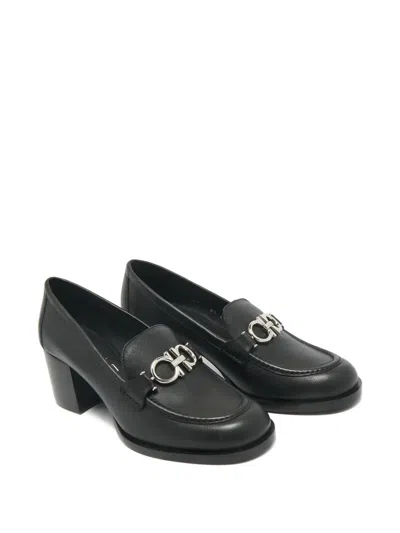 Pre-owned Ferragamo Rolo Gancini Leather Pumps In Black