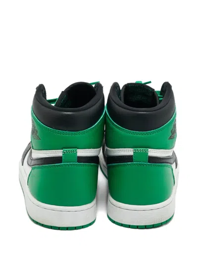 Pre-owned Jordan Retro High-top Leather Sneakers In Green
