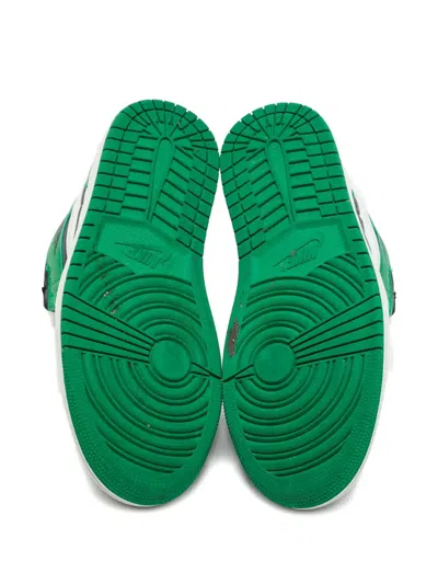 Pre-owned Jordan Retro High-top Leather Sneakers In Green