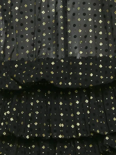 Pre-owned Saint Laurent Glitter Ruffled Dress In Black