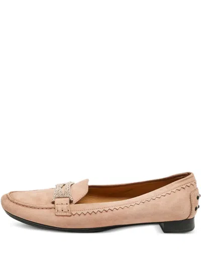 Pre-owned Tod's Vintage Gommino Suede Loafers In Neutral