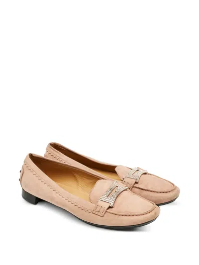 Pre-owned Tod's Vintage Gommino Suede Loafers In Neutral