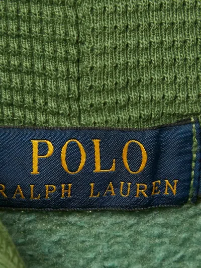 Pre-owned Polo Ralph Lauren Printed Cotton Hoodie In Green