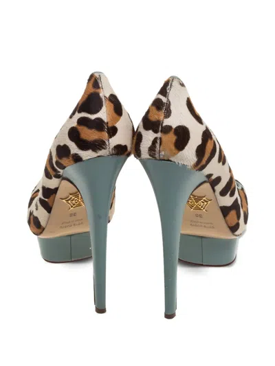 Pre-owned Charlotte Olympia 140mm Leopard-print Platform Pumps In Brown
