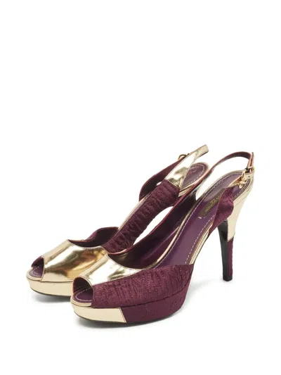 Pre-owned Louis Vuitton 110mm Slingback Pumps In Purple