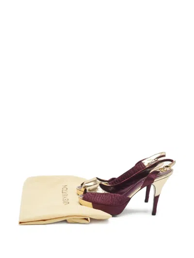 Pre-owned Louis Vuitton 110mm Slingback Pumps In Purple