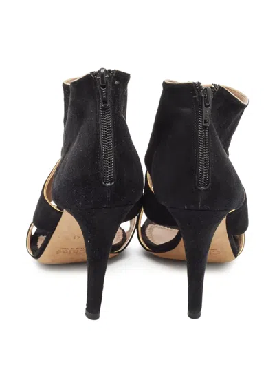 Pre-owned Chloé 110mm Strappy Open-toe Heels In Black