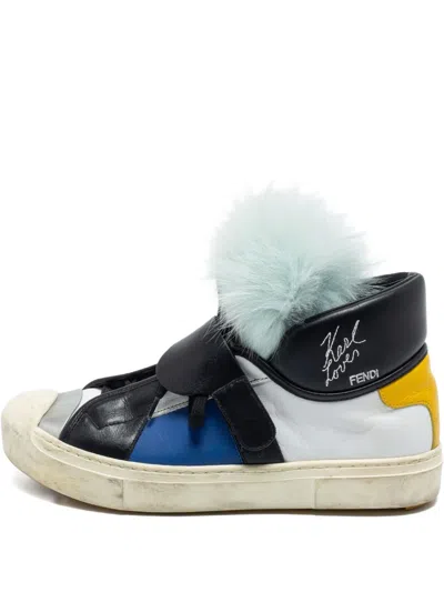 Pre-owned Fendi Karlito Sneakers In White