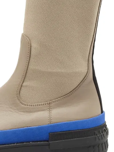 Pre-owned Moncler Vintage Panelled Chelsea Boots In Neutral