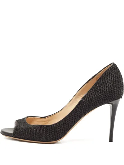 Pre-owned Jimmy Choo 80mm Mesh Pumps In Black