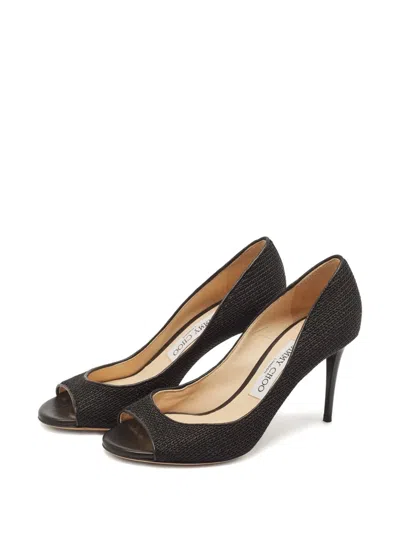 Pre-owned Jimmy Choo 80mm Mesh Pumps In Black