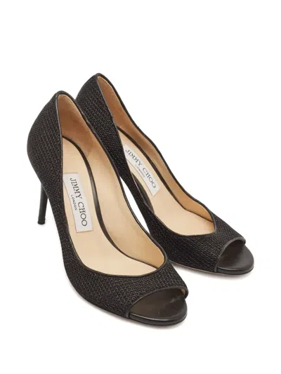 Pre-owned Jimmy Choo 80mm Mesh Pumps In Black