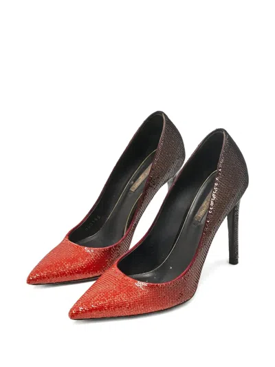 Pre-owned Louis Vuitton 110mm Liza Heeled Pumps In Orange