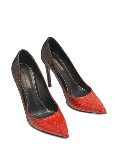 Pre-owned Louis Vuitton 110mm Liza Heeled Pumps In Orange